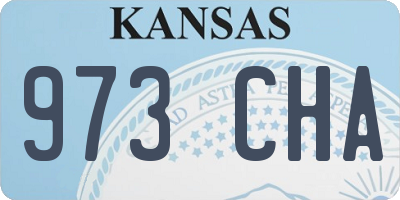 KS license plate 973CHA