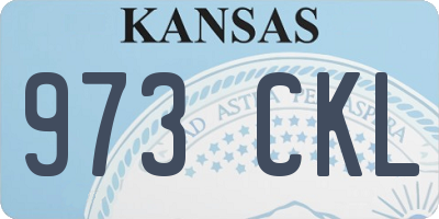 KS license plate 973CKL