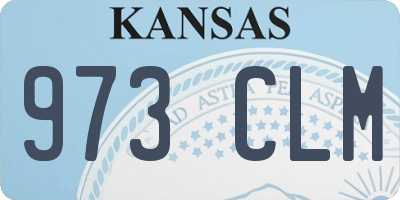 KS license plate 973CLM