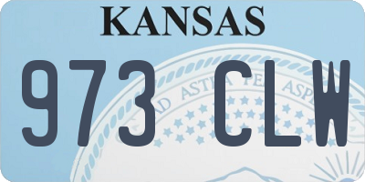 KS license plate 973CLW
