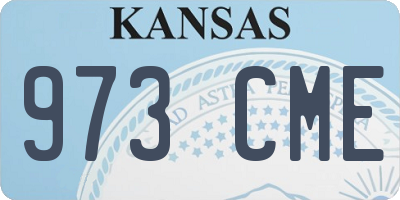 KS license plate 973CME