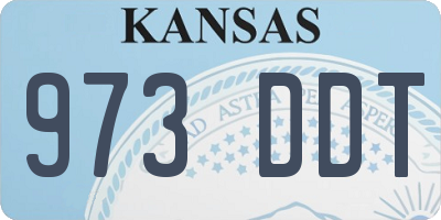 KS license plate 973DDT