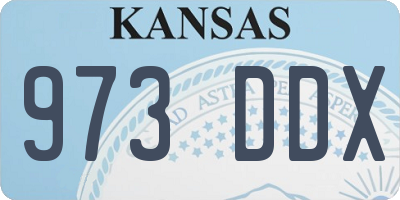 KS license plate 973DDX