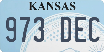 KS license plate 973DEC