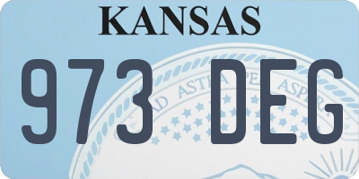 KS license plate 973DEG
