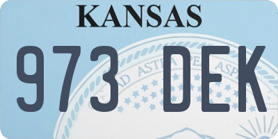 KS license plate 973DEK
