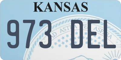 KS license plate 973DEL