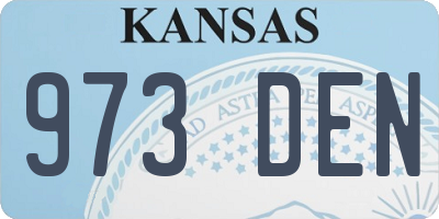 KS license plate 973DEN