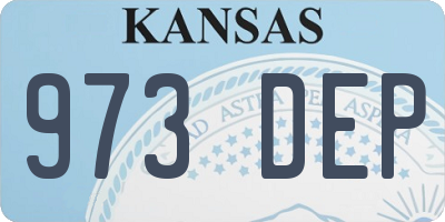 KS license plate 973DEP