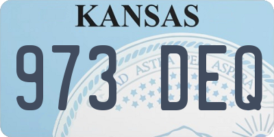 KS license plate 973DEQ