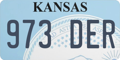 KS license plate 973DER
