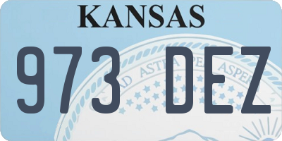 KS license plate 973DEZ