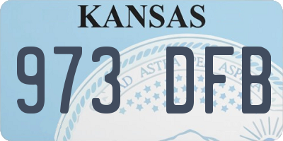 KS license plate 973DFB