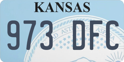 KS license plate 973DFC