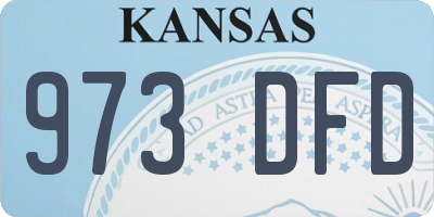 KS license plate 973DFD