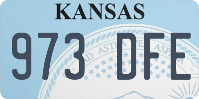 KS license plate 973DFE