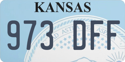 KS license plate 973DFF