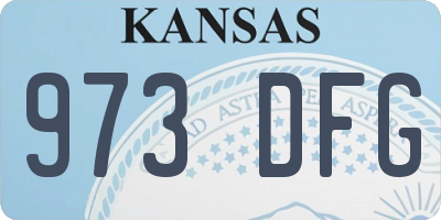 KS license plate 973DFG