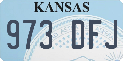 KS license plate 973DFJ