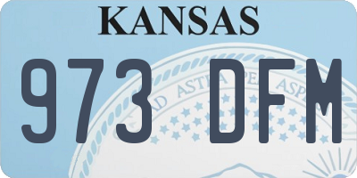 KS license plate 973DFM