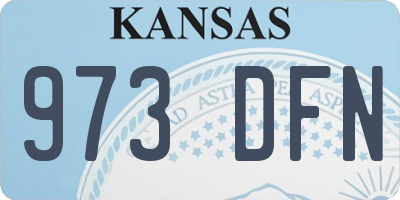 KS license plate 973DFN