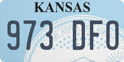 KS license plate 973DFO