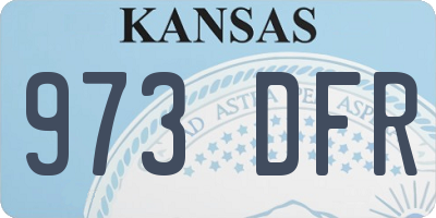 KS license plate 973DFR