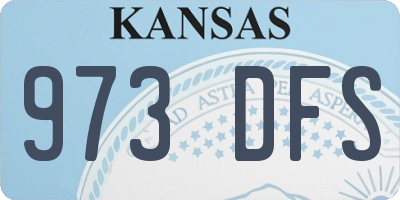 KS license plate 973DFS