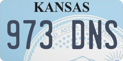 KS license plate 973DNS