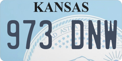KS license plate 973DNW