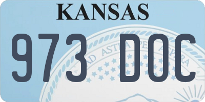 KS license plate 973DOC