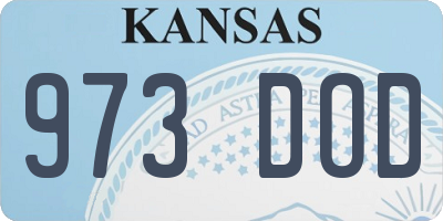 KS license plate 973DOD