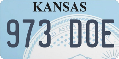 KS license plate 973DOE