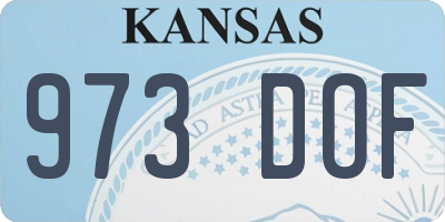 KS license plate 973DOF