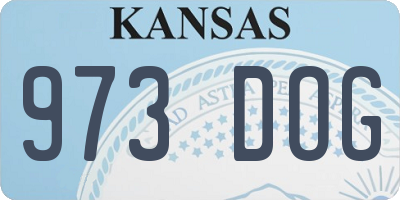 KS license plate 973DOG