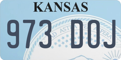 KS license plate 973DOJ