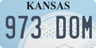 KS license plate 973DOM