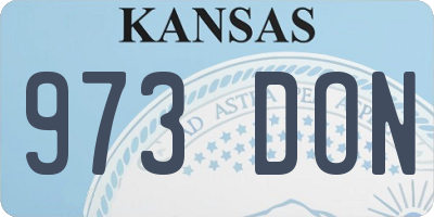 KS license plate 973DON