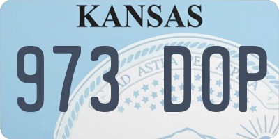 KS license plate 973DOP