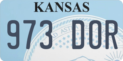 KS license plate 973DOR
