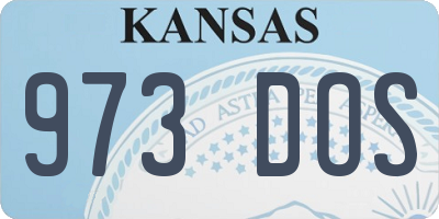 KS license plate 973DOS