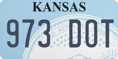 KS license plate 973DOT