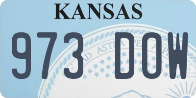 KS license plate 973DOW