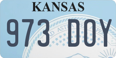 KS license plate 973DOY