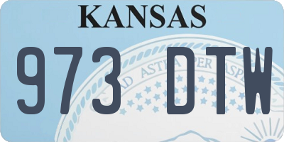 KS license plate 973DTW