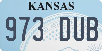 KS license plate 973DUB