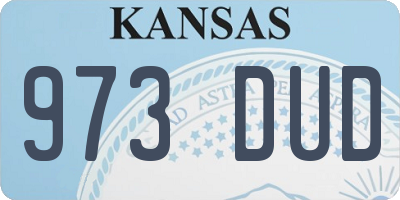 KS license plate 973DUD