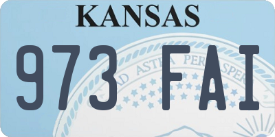 KS license plate 973FAI
