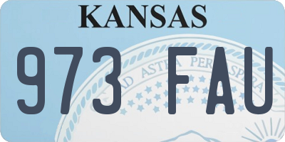 KS license plate 973FAU