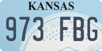KS license plate 973FBG